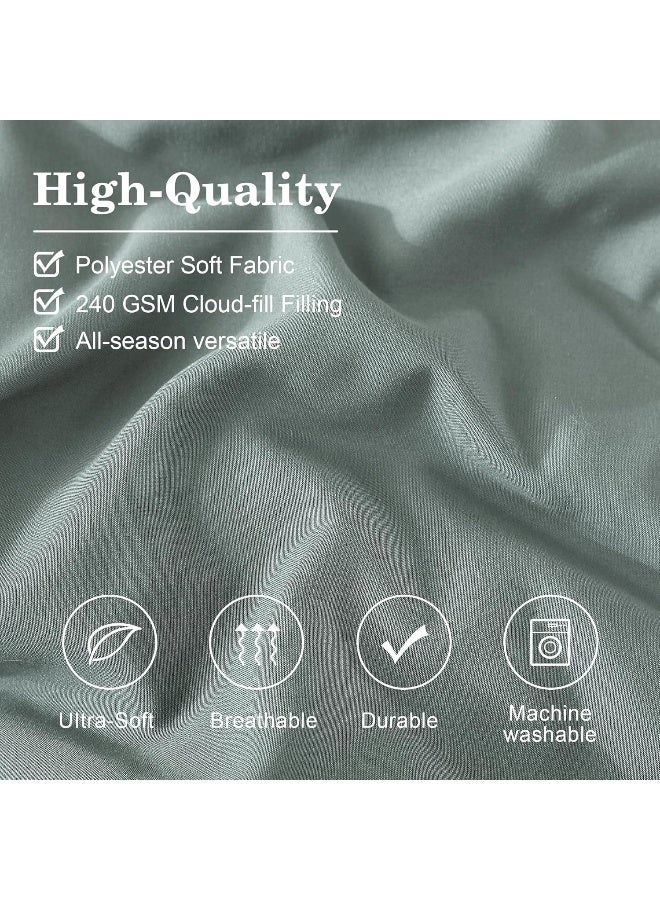 Monbix Queen Comforter Set - 7 Pieces Sage Green Bed in a Bag Queen Bedding Sets with Comforters, All Seasons Comforter Bed Set with Sheets,Pillowcases & Shams - Image 5